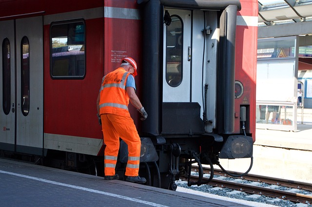 getting off train